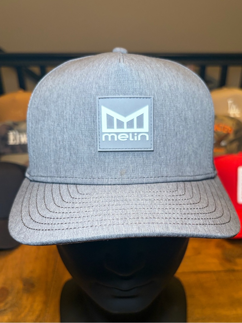 Melin Brand Heather Gray Patch Logo Snapback Hat